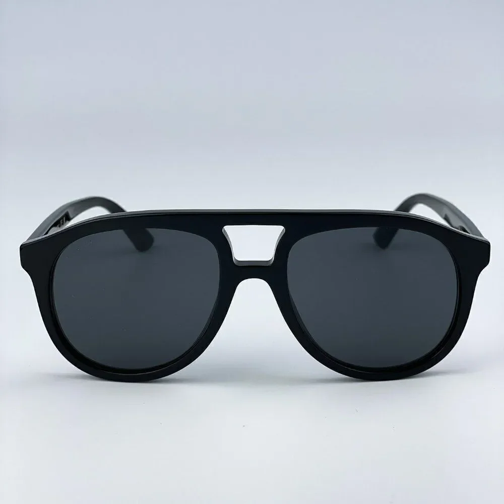 NEW Gucci GG1320S 004 Black Grey Pilot Unisex Sunglasses